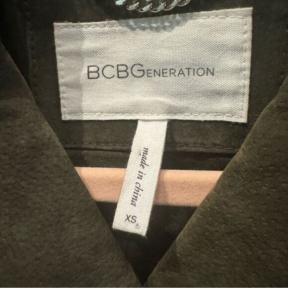 BCBGeneration Olive Suede Moto Jacket - Size XS - 100% Leather - Picture 5 of 7